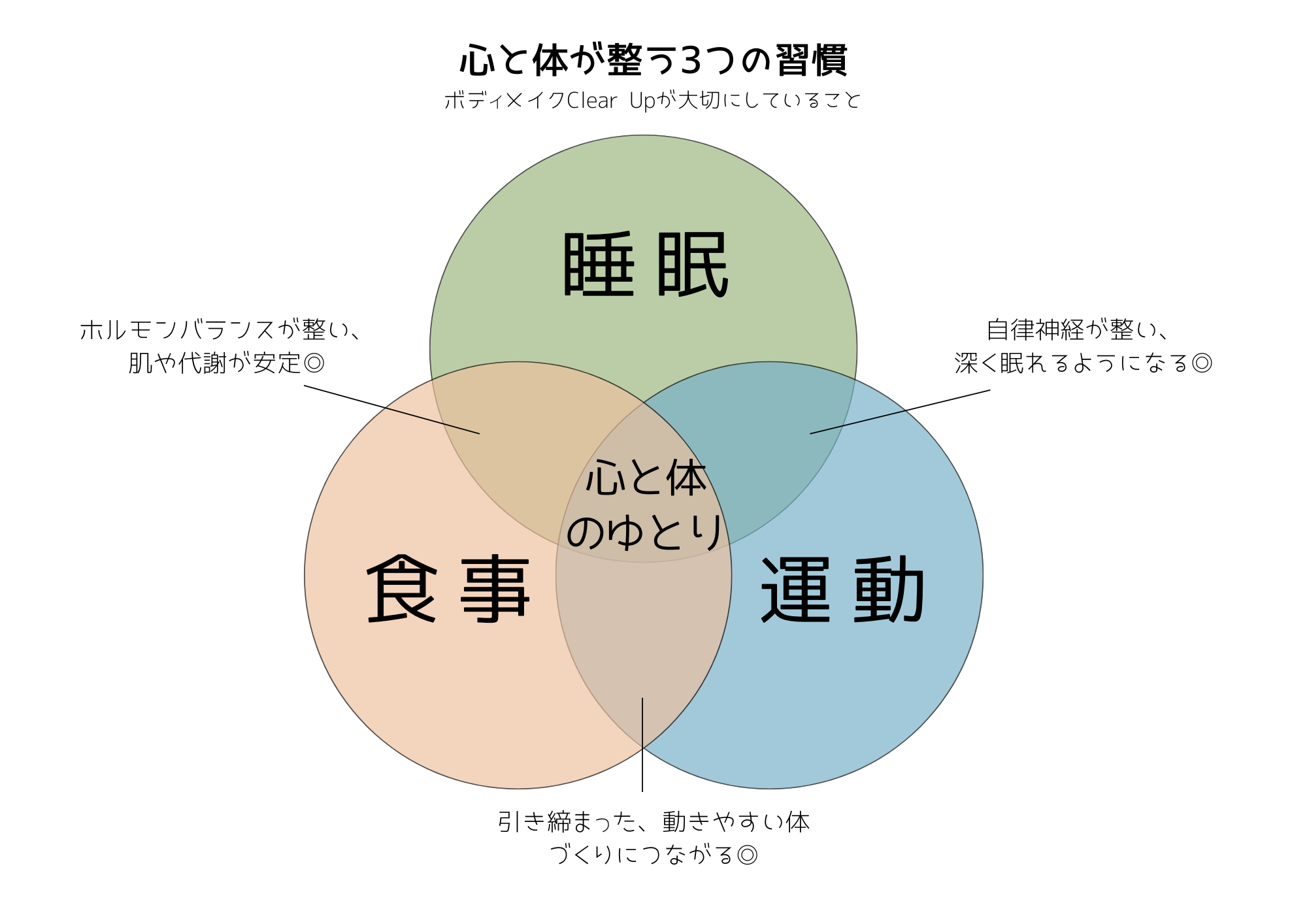 睡眠・食事・運動の3つの輪